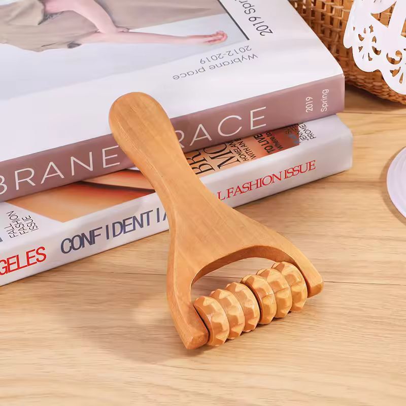 Whole-Body Wooden Roller Massager - Neck, Shoulder, Foot & Leg Relief