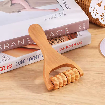 Whole-Body Wooden Roller Massager - Neck, Shoulder, Foot & Leg Relief