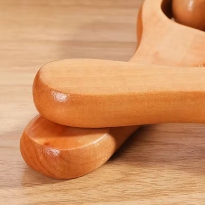 Whole-Body Wooden Roller Massager - Neck, Shoulder, Foot & Leg Relief