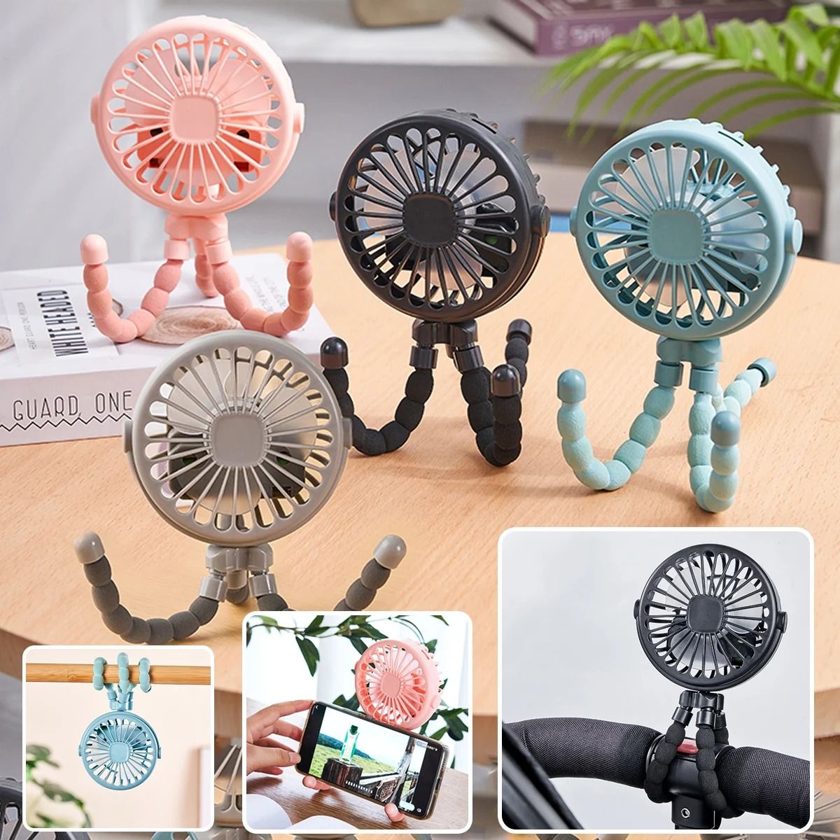 Octopus Shape Handheld Fan Standing Hanging and Winding Mini Fan