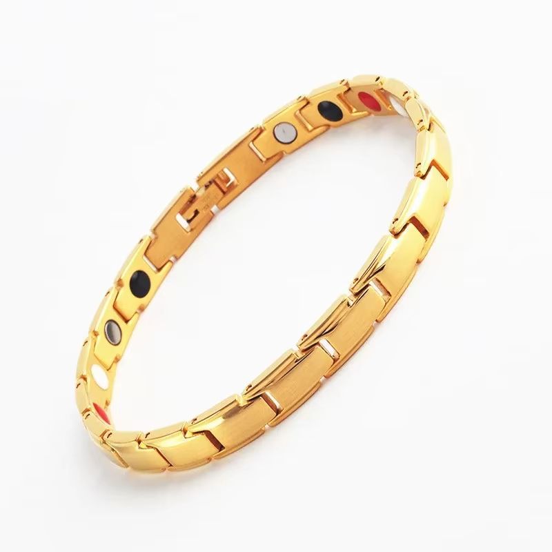 Vintage Copper Magnetic Bracelet for Men Pain Relief Therapy Link Chain with Double Row Magnets