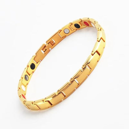 Vintage Copper Magnetic Bracelet for Men Pain Relief Therapy Link Chain with Double Row Magnets