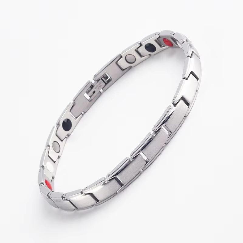 Vintage Copper Magnetic Bracelet for Men Pain Relief Therapy Link Chain with Double Row Magnets
