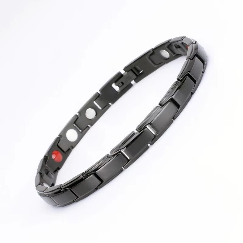 Vintage Copper Magnetic Bracelet for Men Pain Relief Therapy Link Chain with Double Row Magnets