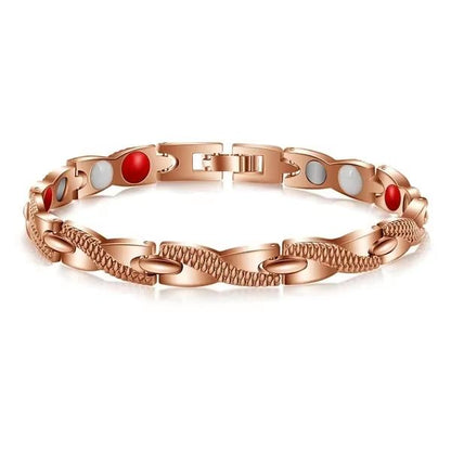 Vintage Copper Magnetic Bracelet for Men Pain Relief Therapy Link Chain with Double Row Magnets