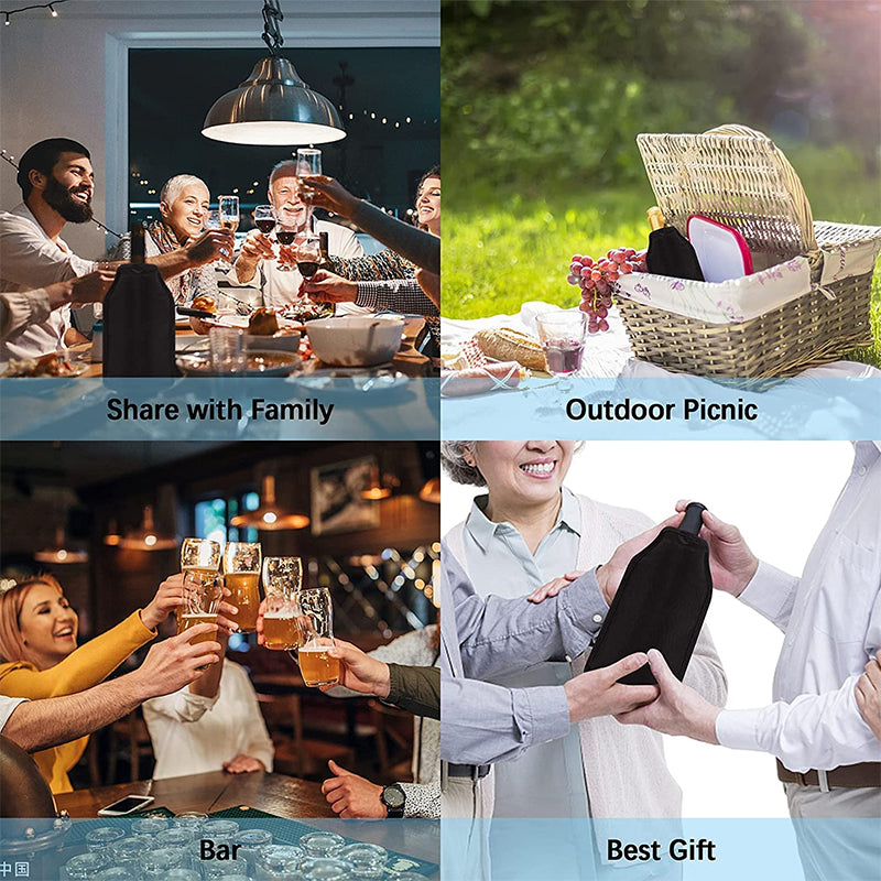 Wine Cooling Holder Ice Bag, Picnic Beverage Nylon Wine Cooler Sleeve, Soft Drink Rack Bar Tools for Beer Champagne