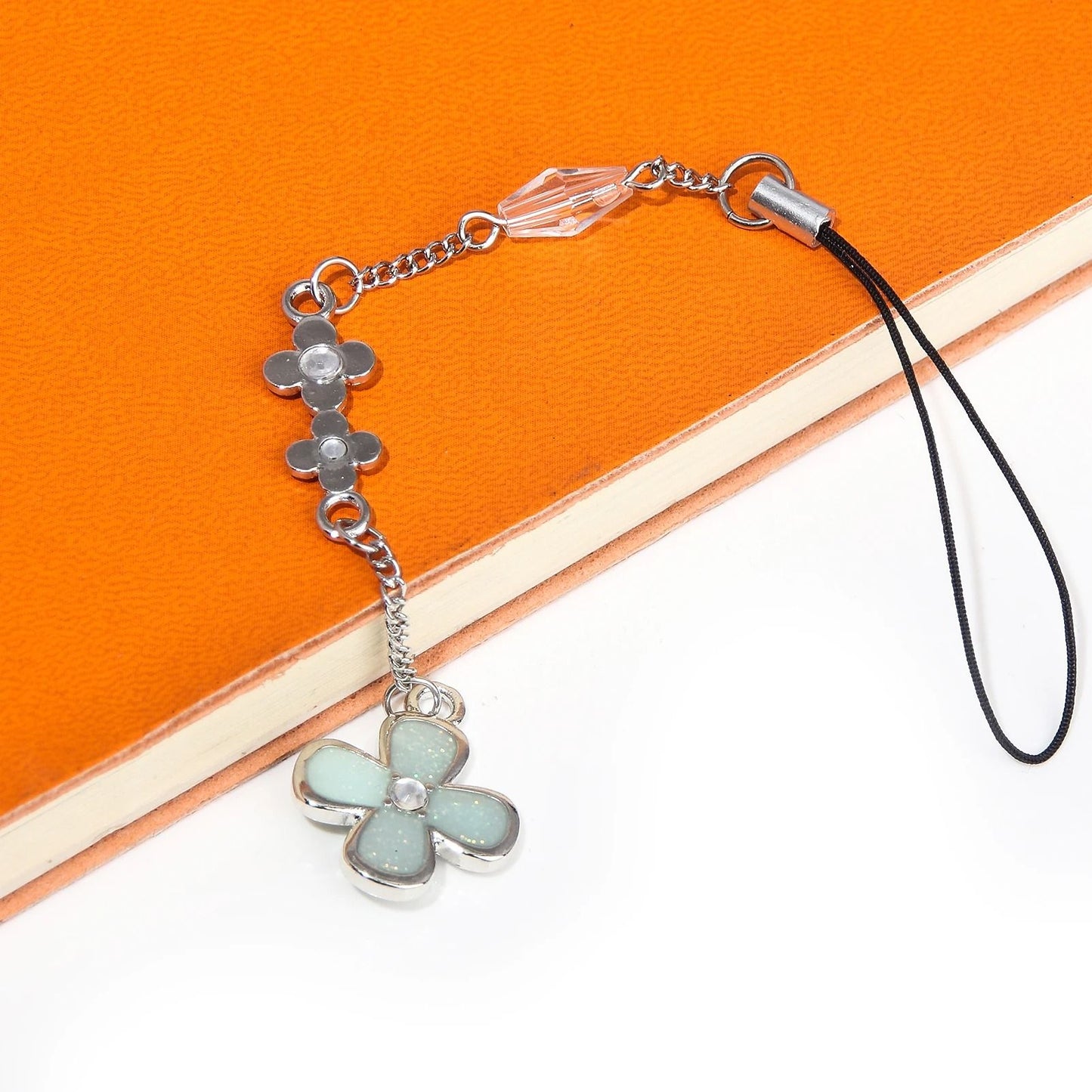 Flower Pendant Phone Charm with Chain Strap