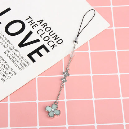 Flower Pendant Phone Charm with Chain Strap