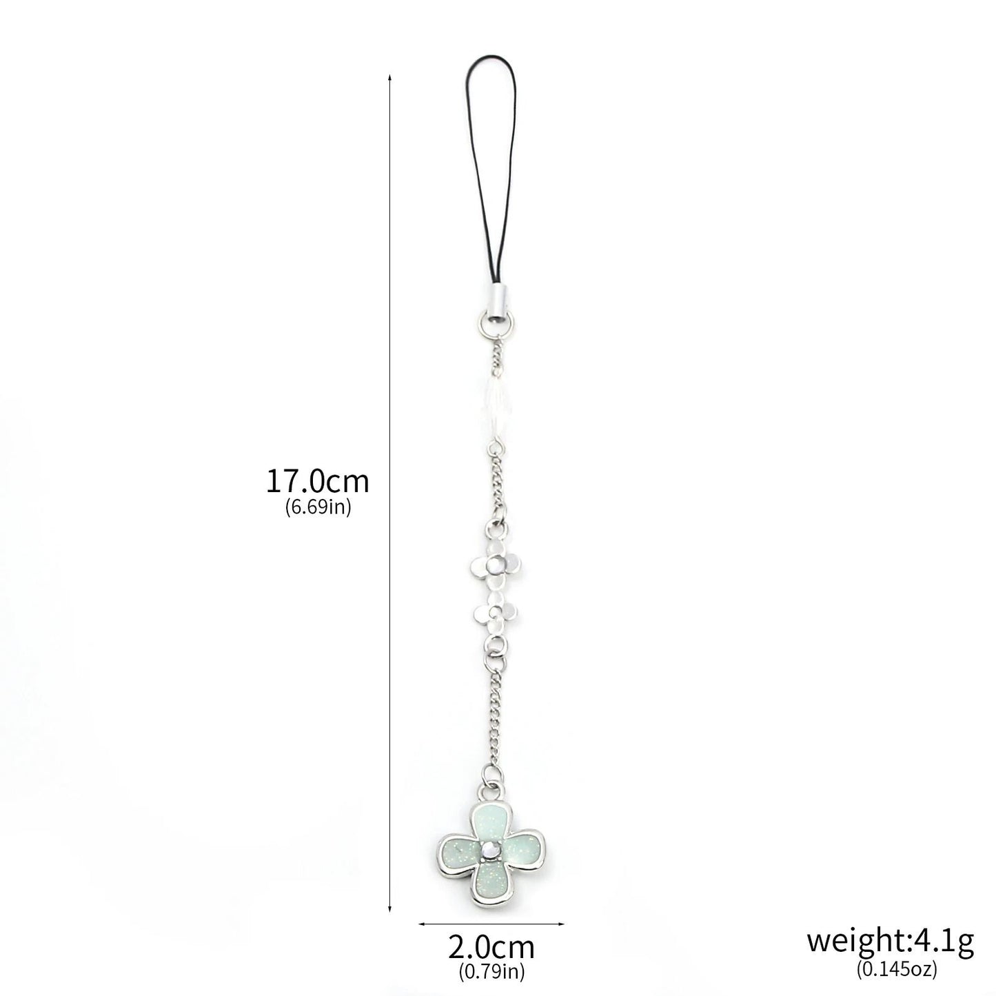 Flower Pendant Phone Charm with Chain Strap