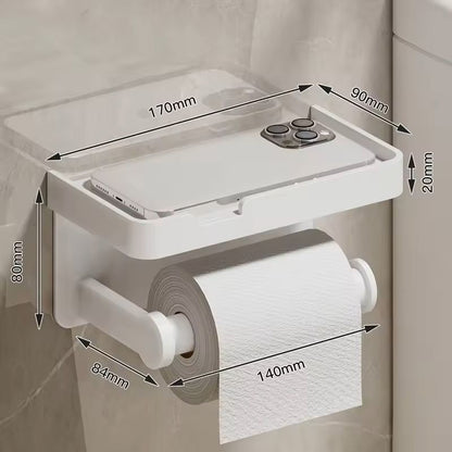 Stainless Alloy No-Drill Wall-Mounted Toilet Paper & Tissue Holder Rack