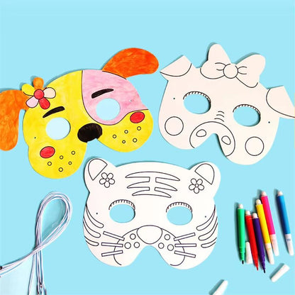 Kids 8-Piece Cartoon Animal DIY Mask Craft Kit