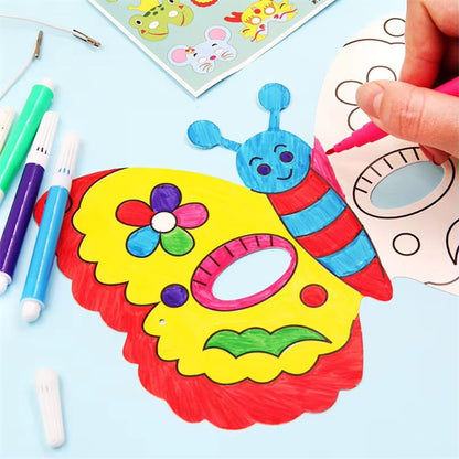 Kids 8-Piece Cartoon Animal DIY Mask Craft Kit