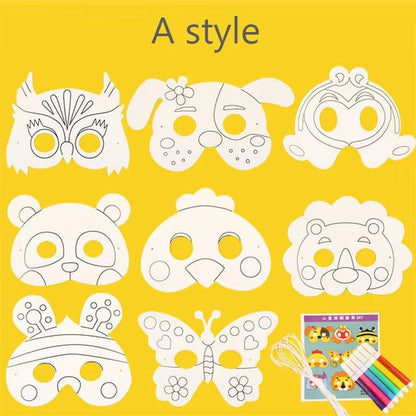 Kids 8-Piece Cartoon Animal DIY Mask Craft Kit