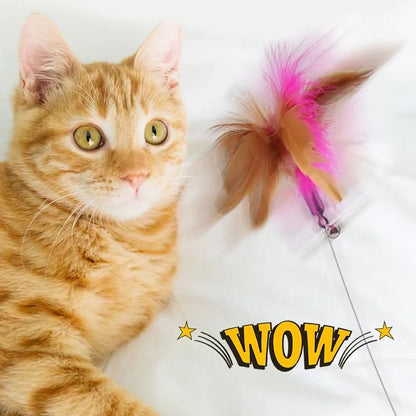 Interactive Feather Teaser Stick with Bell Cat Toy