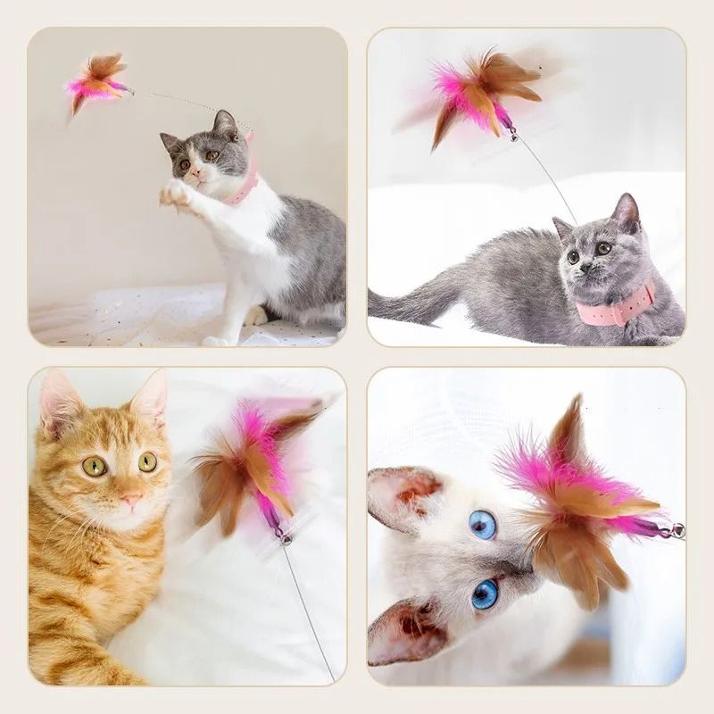 Interactive Feather Teaser Stick with Bell Cat Toy