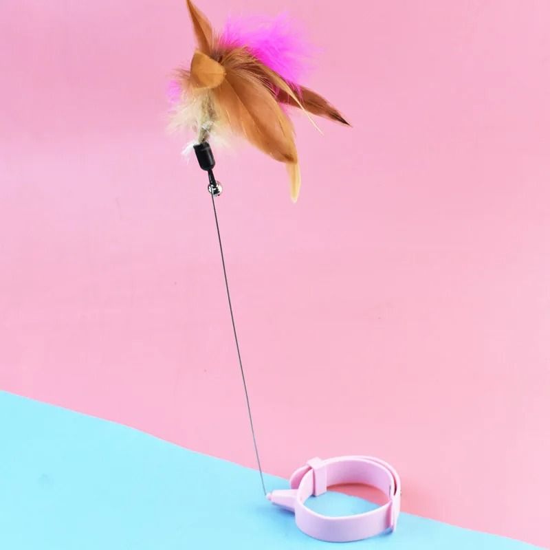 Interactive Feather Teaser Stick with Bell Cat Toy