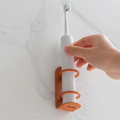 Wall-Mounted Electric Toothbrush Holder, Punch-Free Razor Holder, Bathroom Organizer Shelf