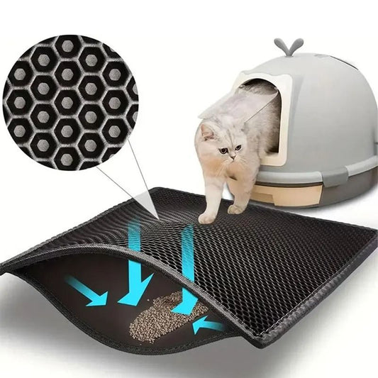 Pet Cat Litter Mat Double Layer Waterproof Litter Trapping Pad