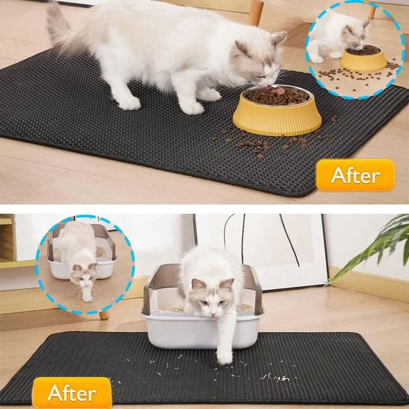 Pet Cat Litter Mat Double Layer Waterproof Litter Trapping Pad