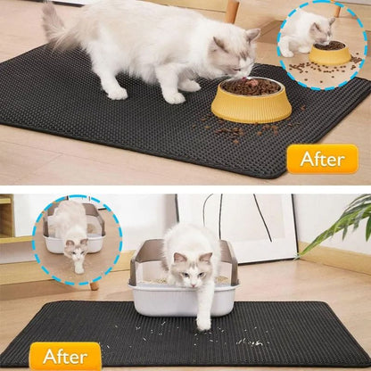Pet Cat Litter Mat Double Layer Waterproof Litter Trapping Pad