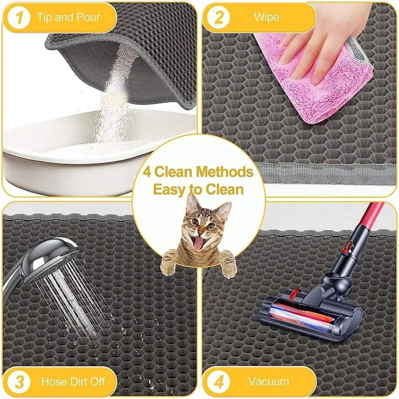 Pet Cat Litter Mat Double Layer Waterproof Litter Trapping Pad