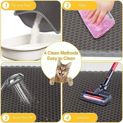 Pet Cat Litter Mat Double Layer Waterproof Litter Trapping Pad