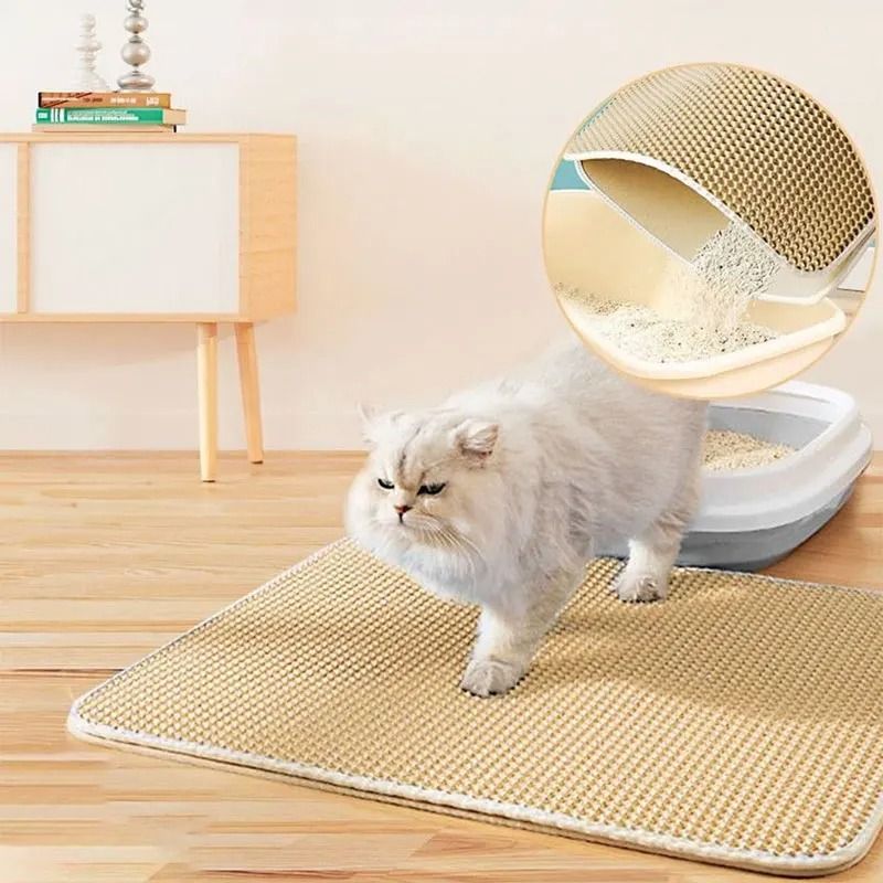 Pet Cat Litter Mat Double Layer Waterproof Litter Trapping Pad