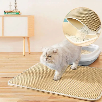 Pet Cat Litter Mat Double Layer Waterproof Litter Trapping Pad