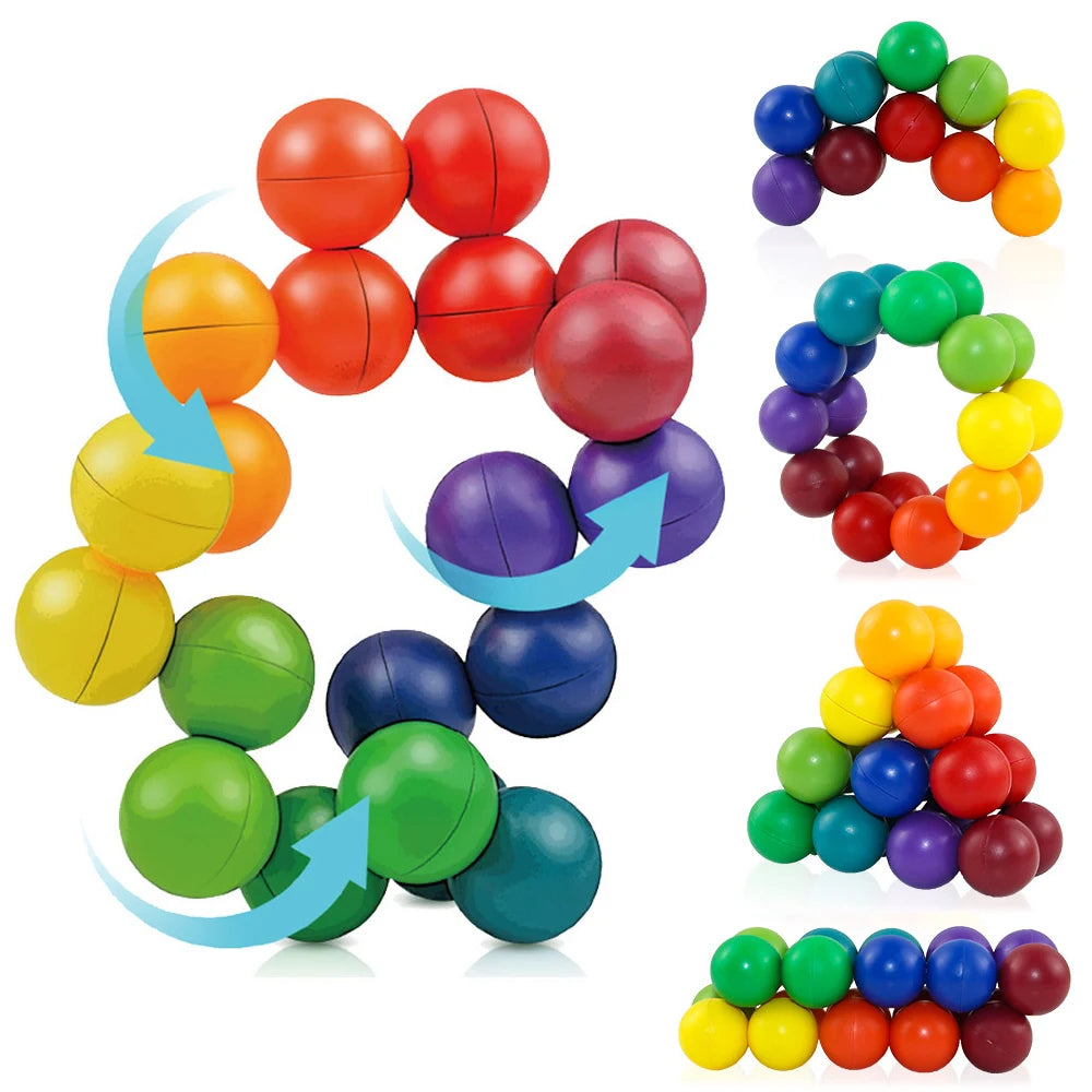 Sensory Fidget Toys Rotating Educational Balls for Stress Relief