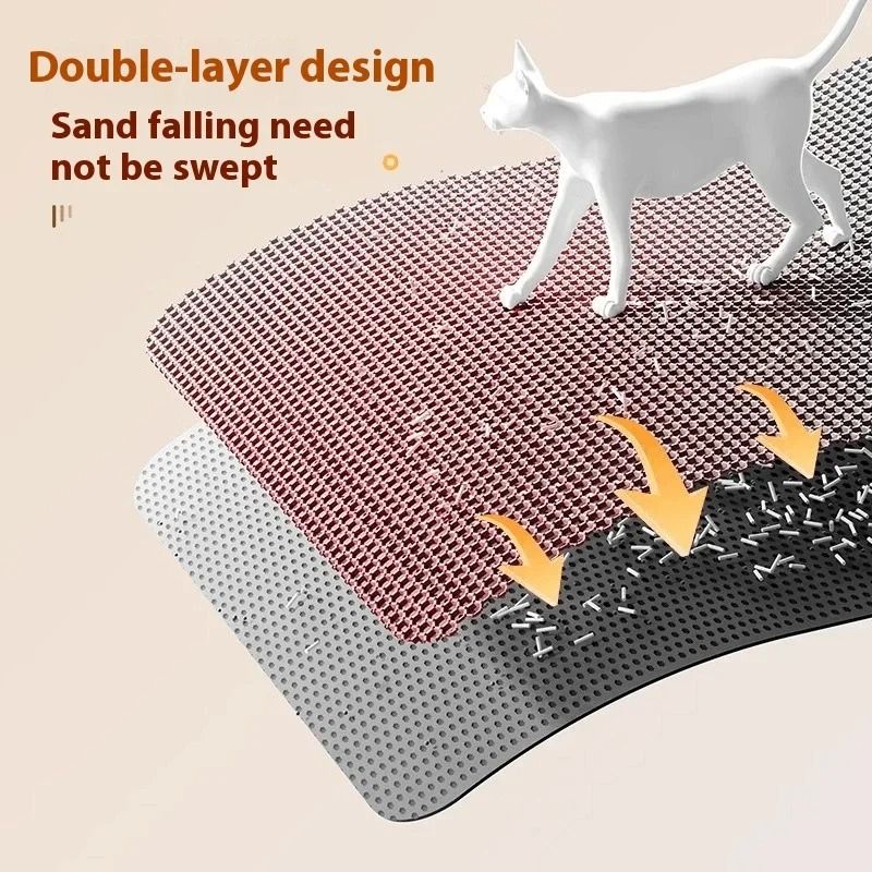 Premium Large Cat Litter Mat Waterproof Double Layer Litter Trapper