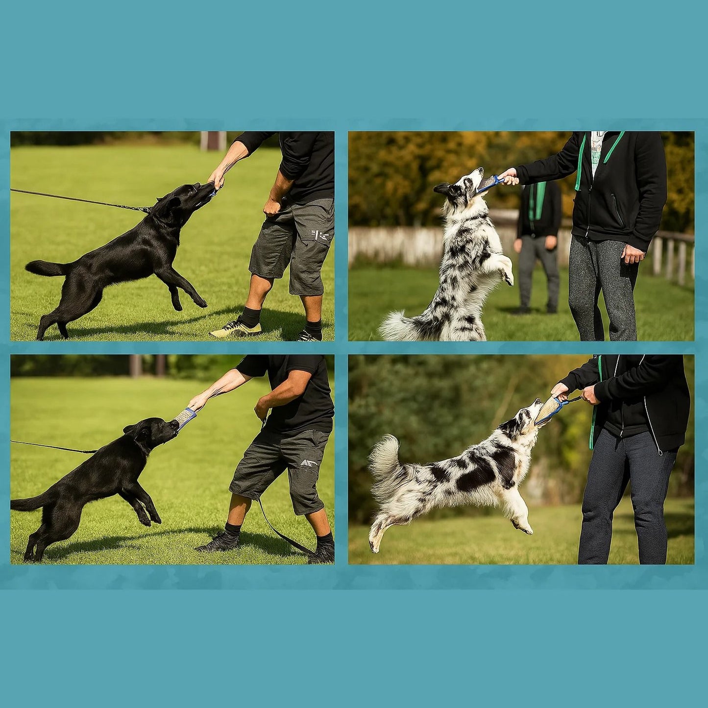 Dog Tug Toy Jute Bite Pillow with Two Handles for Training and Play