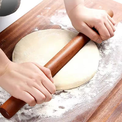 HeritageCraft Solid Wood Rolling Pin - Natural Lacquerless Dough Roller for Pastry, Dumplings & Noodles