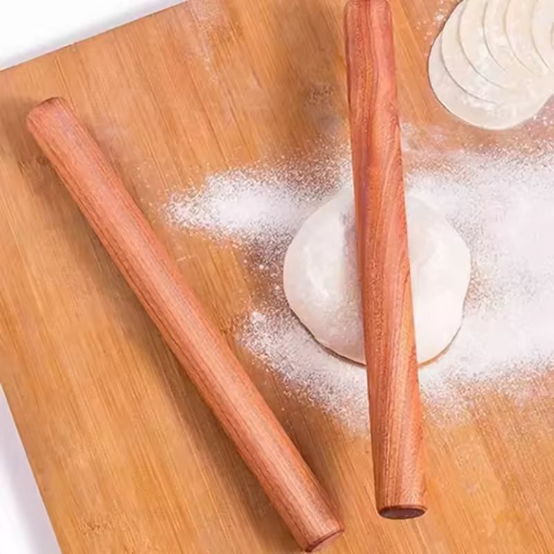 HeritageCraft Solid Wood Rolling Pin - Natural Lacquerless Dough Roller for Pastry, Dumplings & Noodles