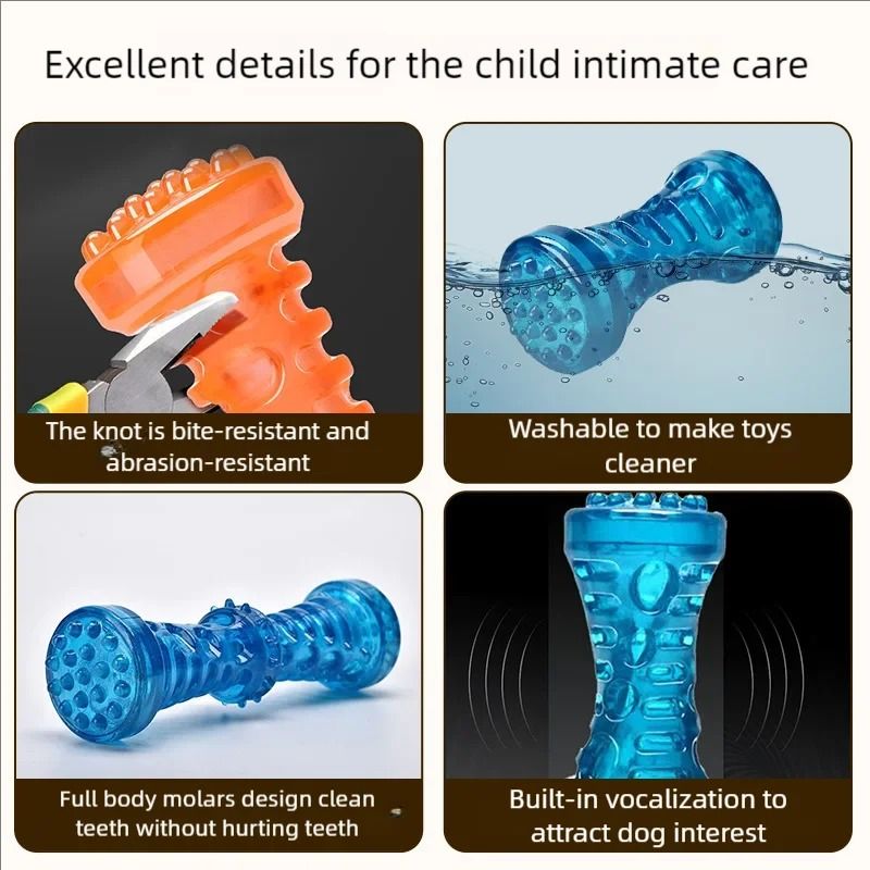 Dog Chew Toy Bite Resistant Toothbrush Bone for Interactive Play