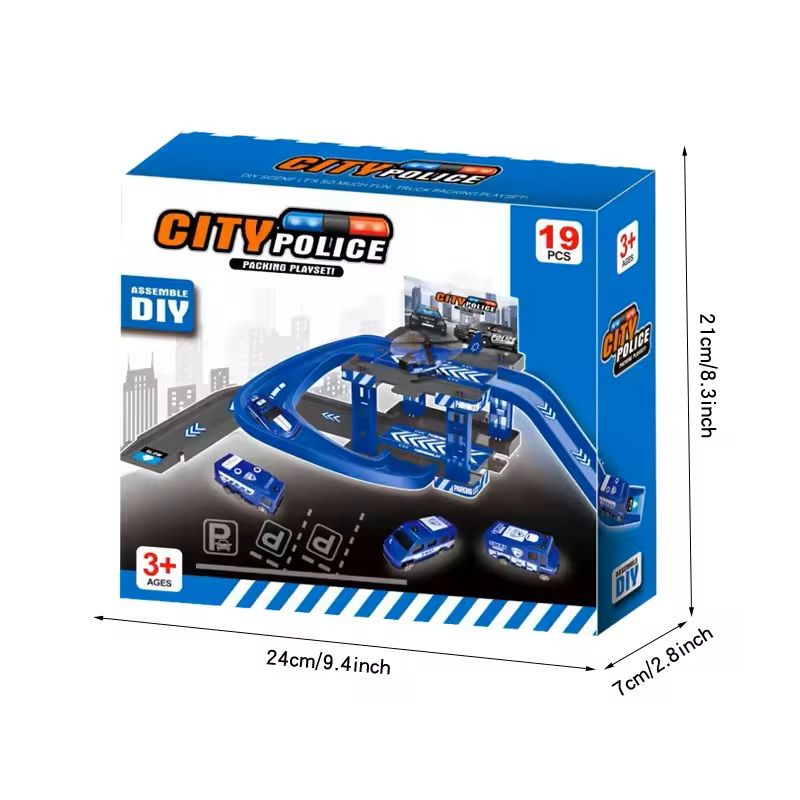 Childrens Multi-Storey Car Parking Tower Toy Multi-Level Parking Garage & Track Playset for Kids