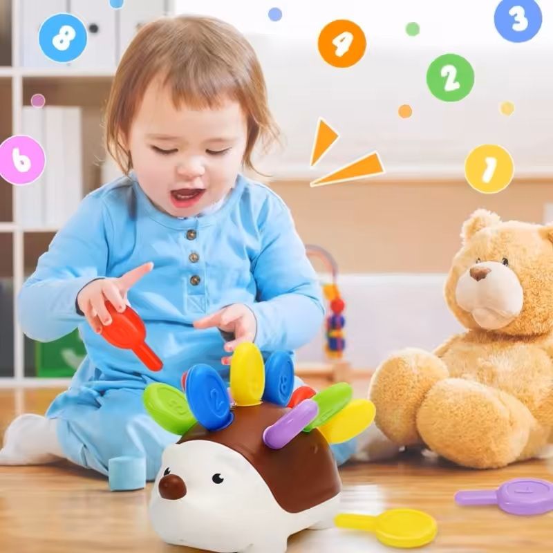 Sensory Hedgehog Fine-Motor Toy for Toddlers Montessori Early Learning & Development Toy