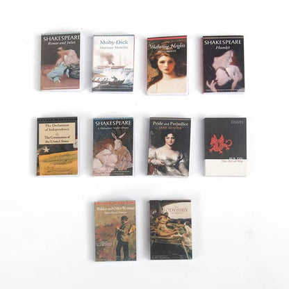 Mini 1 12 Dollhouse Vintage Book Set – 10 Piece Decor Collection