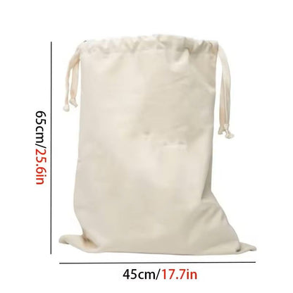 Large Cotton and Linen Laundry Bag Clothes and Toys Storage Bag Printed Fabric Drawstring Duffle Organizer