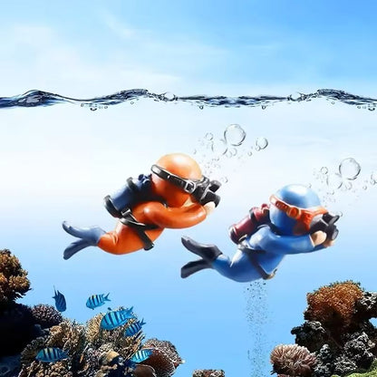 Floating Aquarium Ornament Decorative Fish Tank Diver Figurine for Home Aquariums & Tanks