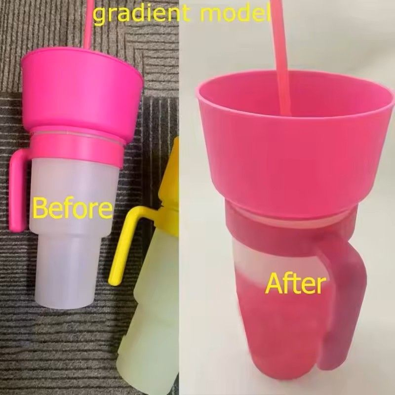 2 in 1 Snack and Drink Cup with Handle Portable Popcorn and Beverage Container for Kids and Adults
