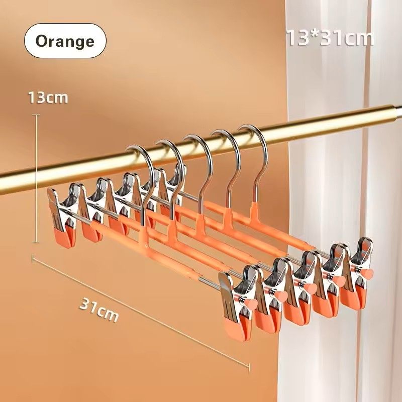 5 Pack Windproof Metal Clothes Hangers with Adjustable Clips Non Slip Pants Coat Drying Hangers for Closet and Laundry