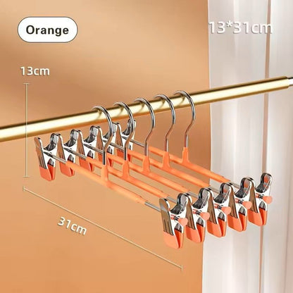5 Pack Windproof Metal Clothes Hangers with Adjustable Clips Non Slip Pants Coat Drying Hangers for Closet and Laundry
