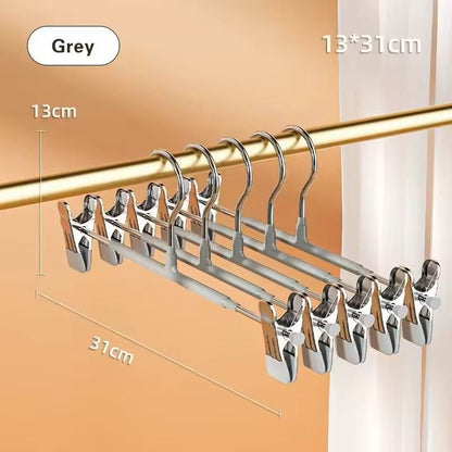 5 Pack Windproof Metal Clothes Hangers with Adjustable Clips Non Slip Pants Coat Drying Hangers for Closet and Laundry
