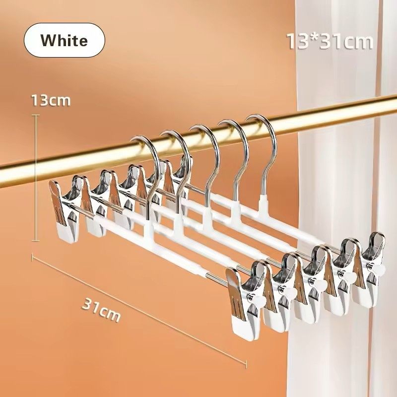 5 Pack Windproof Metal Clothes Hangers with Adjustable Clips Non Slip Pants Coat Drying Hangers for Closet and Laundry