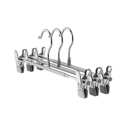 5 Pack Windproof Metal Clothes Hangers with Adjustable Clips Non Slip Pants Coat Drying Hangers for Closet and Laundry