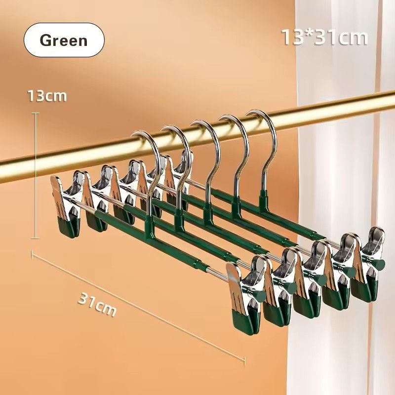 5 Pack Windproof Metal Clothes Hangers with Adjustable Clips Non Slip Pants Coat Drying Hangers for Closet and Laundry