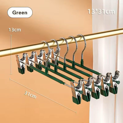 5 Pack Windproof Metal Clothes Hangers with Adjustable Clips Non Slip Pants Coat Drying Hangers for Closet and Laundry