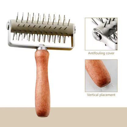 Ultimate Stainless Steel Pizza & Pastry Dough Roller with Wooden Handle
