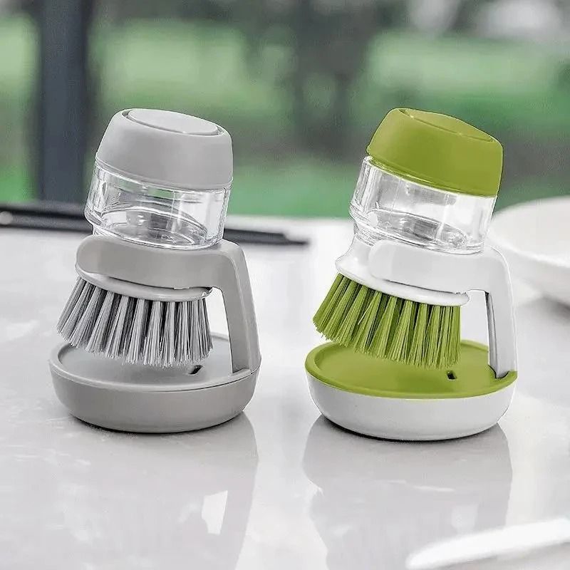 Dish Brush With Soap Dispenser Multi Use Kitchen Scrub Brush