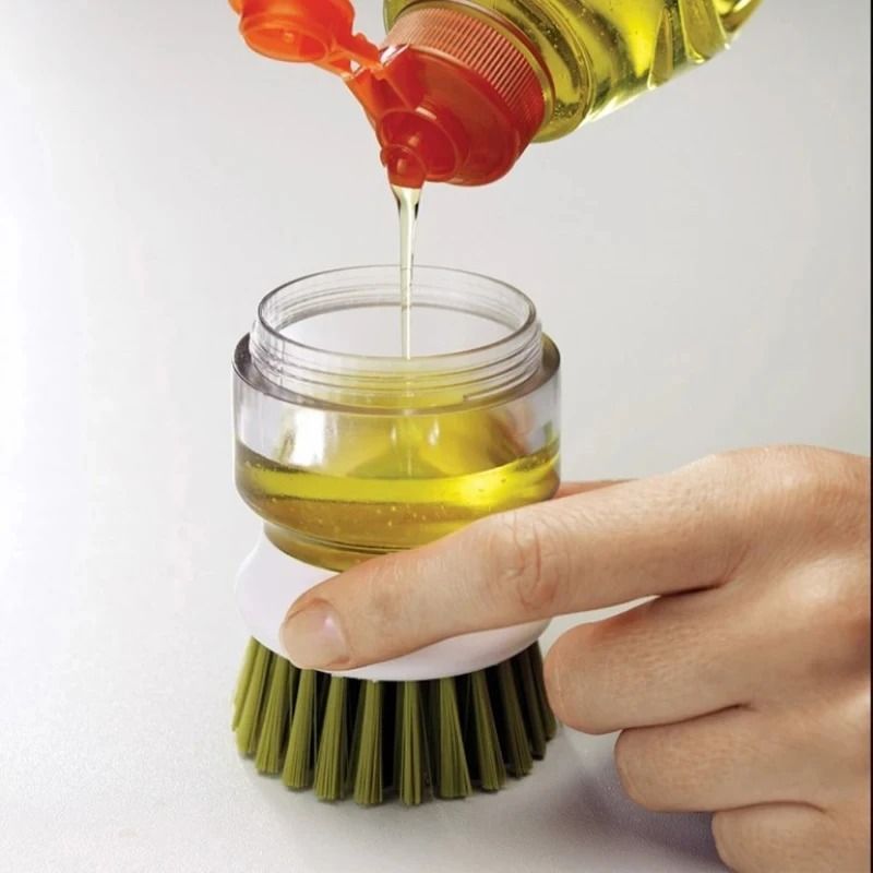Dish Brush With Soap Dispenser Multi Use Kitchen Scrub Brush